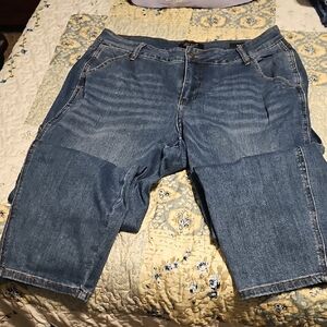Judy Blue Medium Blue Denim Jean Shorts with Faded Detail